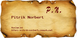 Pitrik Norbert névjegykártya